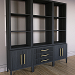 Модульный стеллаж Primo из трех составных элементов Черный дуб варинант исполнения - 3 | Loft Concept в Нижнем Новгороде