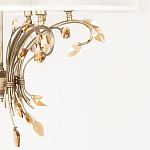 Люстра подвесная круглая с тканевым полупрозрачным абажуром и подвесками 6 ламп Gilded Elegance варинант исполнения - 6 | Loft Concept в Нижнем Новгороде