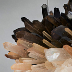 Люстра кргулая светодиодная из дымчатых и прозрачных необработанных кристаллов Raw Crystal варинант исполнения - 1 | Loft Concept в Нижнем Новгороде