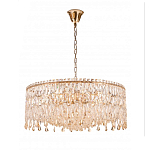 Люстра круглая с хрустальными подвесками на золотистом каркасе Roul Crystal Light варинант исполнения - 8 | Loft Concept в Нижнем Новгороде