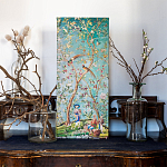 Постер на холсте в стиле шинуазри с изображением сада Chinoiserie Imperial Garden Birds and People Poster варинант исполнения - 3 | Loft Concept в Нижнем Новгороде