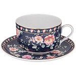 Чайный набор из фарфора синий на 6 персон 12 предметов Flower Porcelain Collection варинант исполнения - 1 | Loft Concept в Нижнем Новгороде