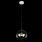 Подвесной светильник с прозрачным бирюзовым стеклянными плафоном и золотыми деталями Диаметр 30 Giopato & Coombes варинант исполнения - 2 | Loft Concept в Нижнем Новгороде