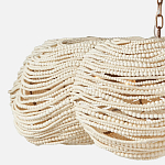 Круглая люстра волнистой формы с декором из круглых деревянных бусин White Wooden Beads Chandelier L варинант исполнения - 3 | Loft Concept в Нижнем Новгороде