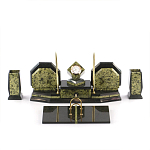 Настольный письменный набор из змеевика с часами и таблетницей Successful Leader варинант исполнения - 1 | Loft Concept в Нижнем Новгороде