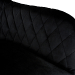 Барный стул со спинкой и подлокотниками на 4-х металлических ножках Douglas Rhombus Черный Велюр варинант исполнения - 3 | Loft Concept в Нижнем Новгороде