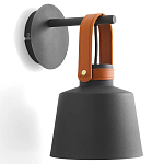 Черное матовое бра с декором под кожу Chestery варинант исполнения - 1 | Loft Concept в Нижнем Новгороде