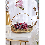 Блюдо круглое с ручкой и голубым фарфоровым дном с цветочным рисунком Blue Garden варинант исполнения - 4 | Loft Concept в Нижнем Новгороде