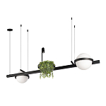 Подвесной светильник линейный с 2-мя шарообразными плафонами и цилиндрическим спотом Light of Еyes варинант исполнения - 3 | Loft Concept в Нижнем Новгороде