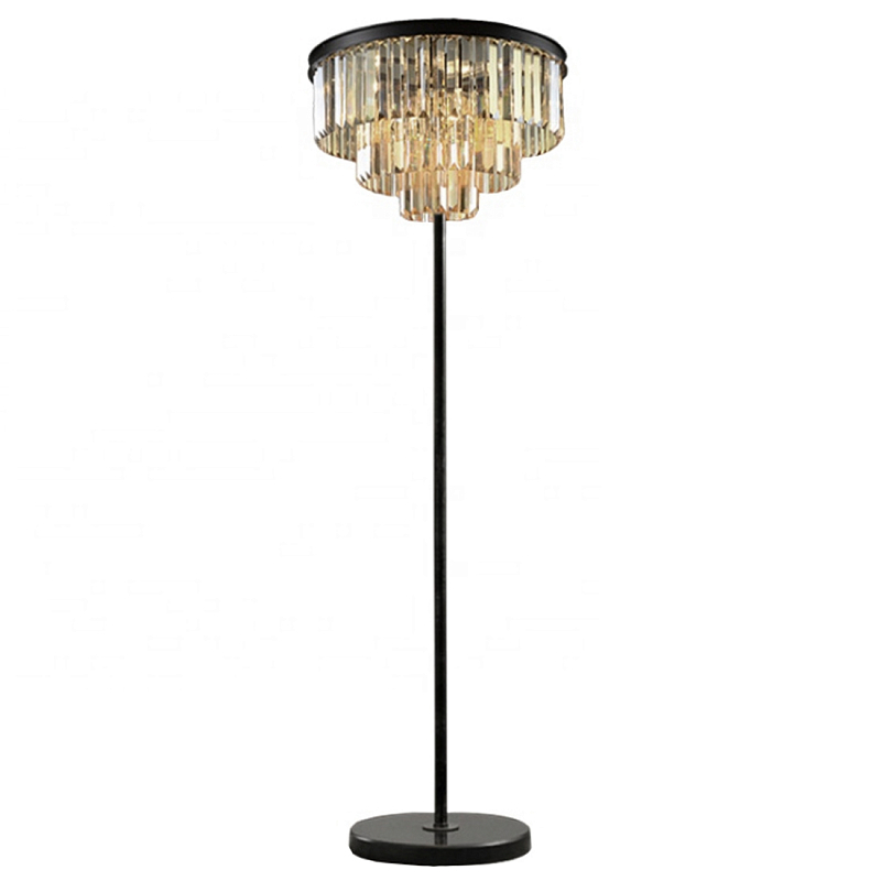 Торшер Odeon Floor Lamp  Черный Мрамор Nero Хром Прозрачное Стекло Серый (Gray) Янтарь (Amber) в Нижнем Новгороде | Loft Concept 