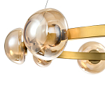 Люстра подвесная светодиодная с 9-ю круглыми плафонами коньячного цвета Iona Chandelier Brass  варинант исполнения - 2 | Loft Concept в Нижнем Новгороде