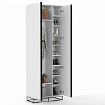 Двухдверный шкаф белого цвета Strict Lines варинант исполнения - 3 | Loft Concept в Нижнем Новгороде