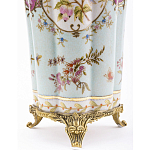 Ваза голубого цвета из фарфора с цветочным рисунком и бронзовой стрекозой Blue Garden варинант исполнения - 3 | Loft Concept в Нижнем Новгороде