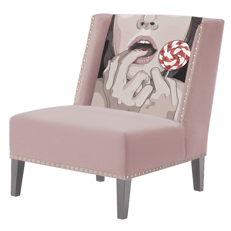 FUN Armchair Lollipop Pink Дизайнерское кресло с цветным принтом Розовый пастельный в Нижнем Новгороде | Loft Concept 