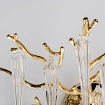 Бра золотого цвета с разветвленными ветвями и длинными прозрачными подвесками в форме стеклянных сосулек Droplet Chandelier варинант исполнения - 5 | Loft Concept в Нижнем Новгороде