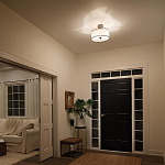 Потолочный светильник с двойным цилиндрическим плафоном из белого стекла и прозрачной органзы Kichler варинант исполнения - 6 | Loft Concept в Нижнем Новгороде