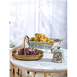 Блюдо овальное с ручкой и голубым фарфоровым дном с цветочным рисунком Blue Garden варинант исполнения - 5 | Loft Concept в Нижнем Новгороде