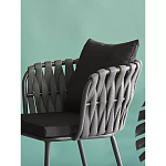 Стул мягкий с декором в виде плетеных лент на спинке и подлокотниках Semicircular Chair Decorated with Ribbons варинант исполнения - 3 | Loft Concept в Нижнем Новгороде