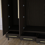 Большой Шкаф Primo Темный орех с 3 дверьми и 3 выдвижными ящиками варинант исполнения - 7 | Loft Concept в Нижнем Новгороде