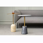 Кофейный столик круглый из мрамора серый Reliable Foundation варинант исполнения - 5 | Loft Concept в Нижнем Новгороде