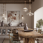 Подвесной светильник со стеклянным плафоном и декоративной вставкой из текстурного камня Tectona  варинант исполнения - 7 | Loft Concept в Нижнем Новгороде