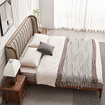 Кровать двуспальная с мягким изголовьем Moon Walnut Bed варинант исполнения - 4 | Loft Concept в Нижнем Новгороде