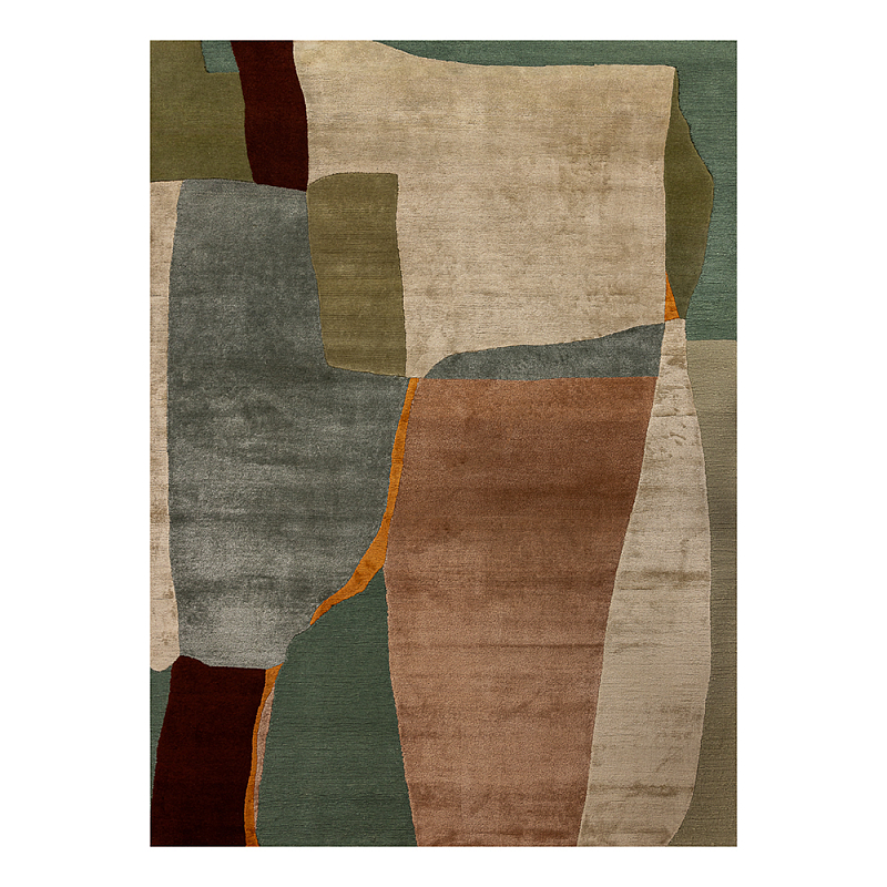 Ковер шелк Manhattan Wool Silk Carpet V Малахит Оливковый Бежевый в Нижнем Новгороде | Loft Concept 
