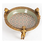 Чаша фарфоровая на бронзовых ножках в виде ангелов Porcelain Angels of Paradise варинант исполнения - 3 | Loft Concept в Нижнем Новгороде