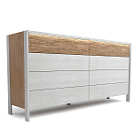 Комод 8 ящиков с подсветкой на рельефном фасаде Warm Industrial варинант исполнения - 2 | Loft Concept в Нижнем Новгороде