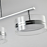 Люстра светодиодная с 4-мя круглыми прозрачными плафонами цилиндрической формы из акрила и стекла с пультом для регулировки света Glass Lamp Chromium варинант исполнения - 2 | Loft Concept в Нижнем Новгороде