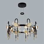 Люстра подвесная круглая черного цвета с круглыми прозрачными плафонами Virelia  варинант исполнения - 3 | Loft Concept в Нижнем Новгороде