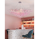 Люстра овальная с розовыми стеклянными подвесками в форме капель FAIRYTREE Light варинант исполнения - 3 | Loft Concept в Нижнем Новгороде