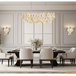 Люстра овальная с многослойными белыми и прозрачными подвесками Character Chandelier варинант исполнения - 6 | Loft Concept в Нижнем Новгороде