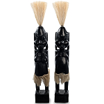 Комплект из 2-х деревянных статуэток Asmat Straw Headdress Statuettes Black варинант исполнения - 4 | Loft Concept в Нижнем Новгороде
