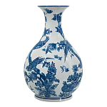 Ваза с мотивами цветущего сада с попугаями Blue Vase Inspired by Nature варинант исполнения - 2 | Loft Concept в Нижнем Новгороде