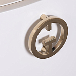 Тумбочка белая овальная с мраморной столешницей Thoroughbass варинант исполнения - 5 | Loft Concept в Нижнем Новгороде