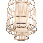 Подвесной светильник из деревянных прутьев с плафоном из натуральной ткани Light Inside the Cell варинант исполнения - 5 | Loft Concept в Нижнем Новгороде
