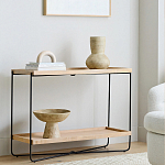 Консоль деревянной столешницей и полкой Wooden Table Top and Shelf варинант исполнения - 6 | Loft Concept в Нижнем Новгороде