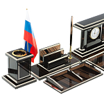 Настольный письменный набор с часами из природного камня обсидиана Team leader варинант исполнения - 3 | Loft Concept в Нижнем Новгороде