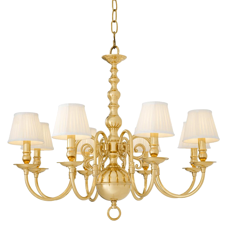 Люстра Eichholtz Chandelier Bourbon Brass Латунь Белый Черный в Нижнем Новгороде | Loft Concept 