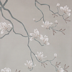 Обои ручная роспись Magnolia Canopy Original Colourway on Oyster Shell metallic silk варинант исполнения - 2 | Loft Concept в Нижнем Новгороде
