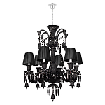 Люстра подвесная с плиссированными абажурами и множеством подвесок черного цвета Диаметр 62 см Lustre Reverie варинант исполнения - 1 | Loft Concept в Нижнем Новгороде