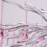 Люстра серебрянная с розовыми стеклянными подвесками в форме капель FAIRYTREE Light варинант исполнения - 6 | Loft Concept в Нижнем Новгороде