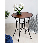 Столик приставной с круглой столешницей на металлическом черном основании Scenical Table варинант исполнения - 2 | Loft Concept в Нижнем Новгороде