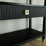 Стеллаж Elsa Dreams Black со стеклянными полками и ящиком варинант исполнения - 5 | Loft Concept в Нижнем Новгороде