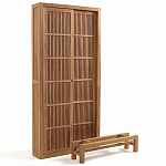 Шкаф из массива тика Okino Wood Cabinet варинант исполнения - 3 | Loft Concept в Нижнем Новгороде