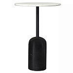 Кофейный столик с белой мраморной столешницей на черном основании Tall Coffee Black and White Table варинант исполнения - 3 | Loft Concept в Нижнем Новгороде
