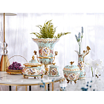 Кувшин с цветочным рисунком и бронзовой ручкой Blue Garden варинант исполнения - 7 | Loft Concept в Нижнем Новгороде