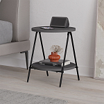Стол приставной с 2-мя круглыми столешницами цвета антрацит ESSEL SIDE TABLE ANTHRACITE варинант исполнения - 3 | Loft Concept в Нижнем Новгороде