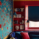 Обои с вышивкой ручной работы Flora Rio colourway on Liso Pine wool sateen варинант исполнения - 2 | Loft Concept в Нижнем Новгороде